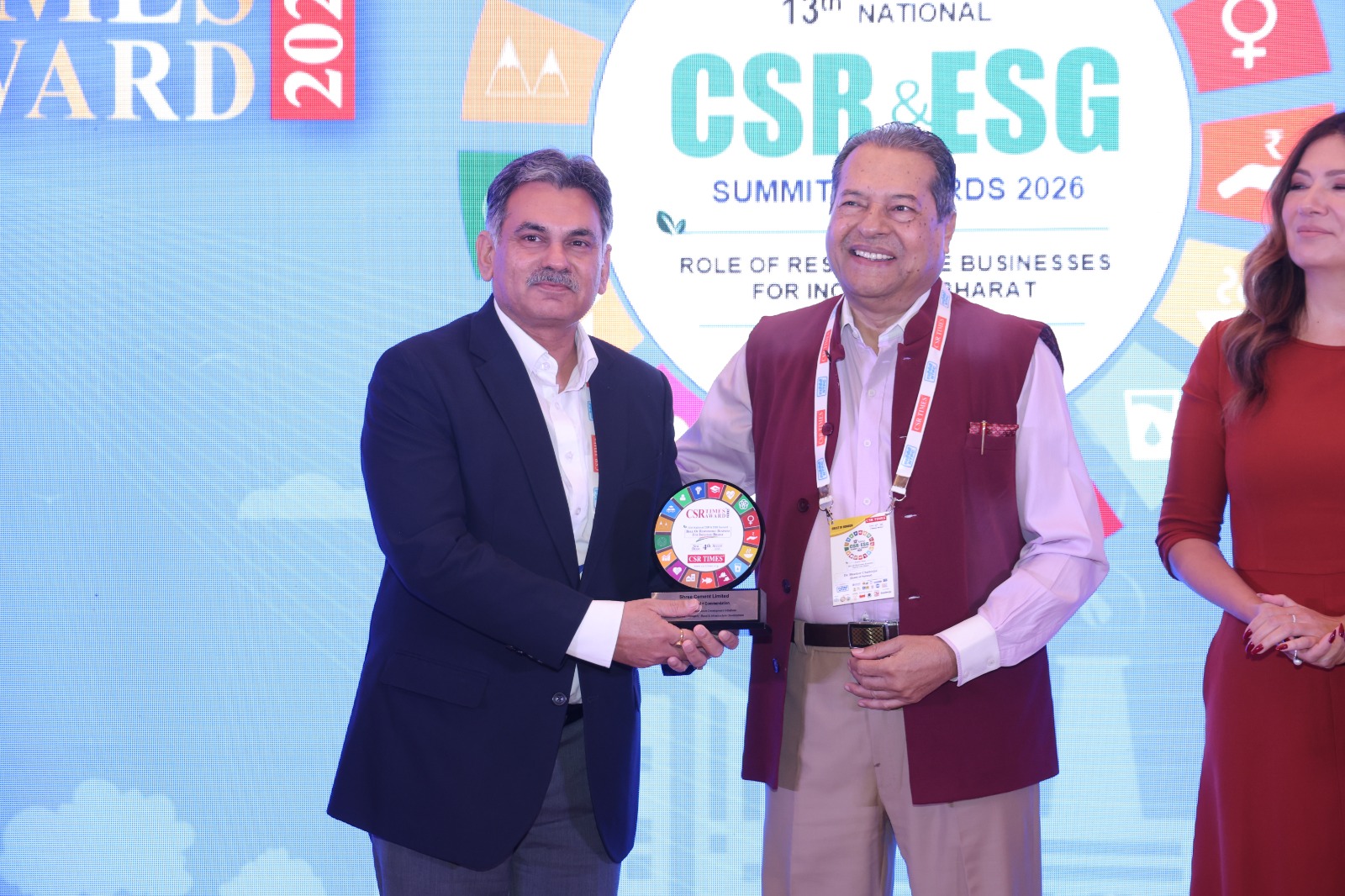 Shree Cement recognized for its contribution to rural & infrastructure development
